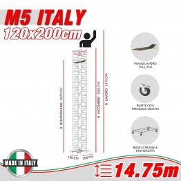 Trabattello M5 ITALY Altezza lavoro 14,75 metri