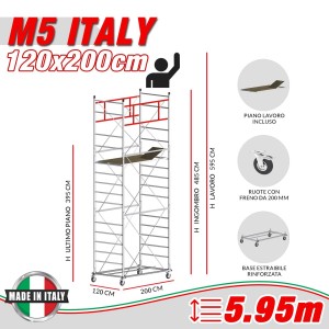 Trabattello M5 ITALY Altezza lavoro 5,95 metri