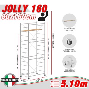 Trabattello JOLLY 160 Altezza lavoro 5,10 metri
