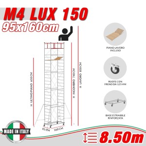Trabattello M4 LUX 150 Altezza lavoro 8,50 metri