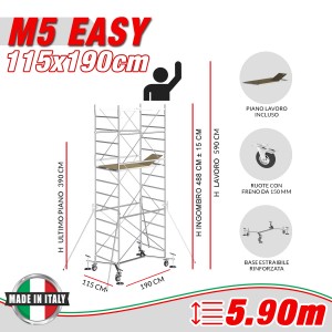 Trabattello M5 EASY Altezza lavoro 5,90 metri